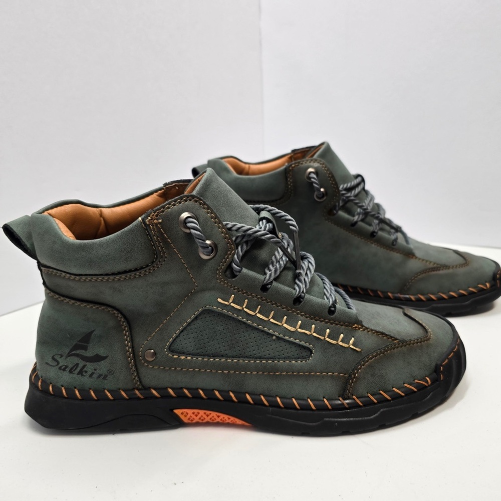 Salkin Hiking‎ Boots 2 Pair Lace-Up Brown and Green Men’s EU 45 - Picture 5 of 12